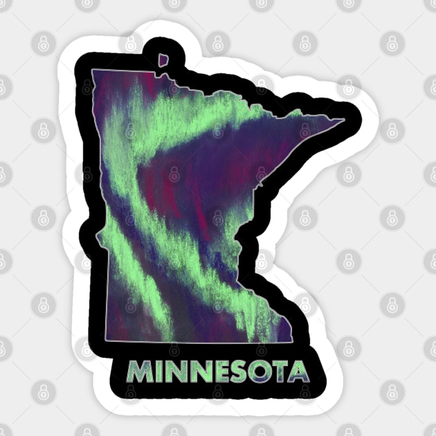 Minnesota - Northern Lights Sticker by Anastasiya Malakhova